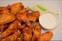 Wings with blue cheese and celery