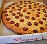Ronny's cheese and pepperoni pizza.