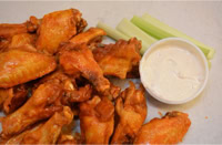 Wings with blue cheese and celery
